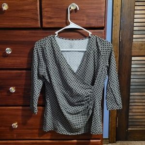 ♡HOST PICK♡ Talbots Petites V-Neck Cinched Waist Quarter Sleeved Blouse Top SP